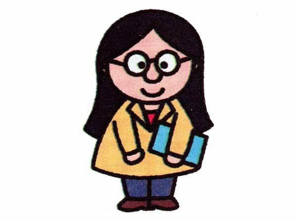 卡通老师的画法 戴眼镜女老师简笔画图片教程-www.qqscb.com