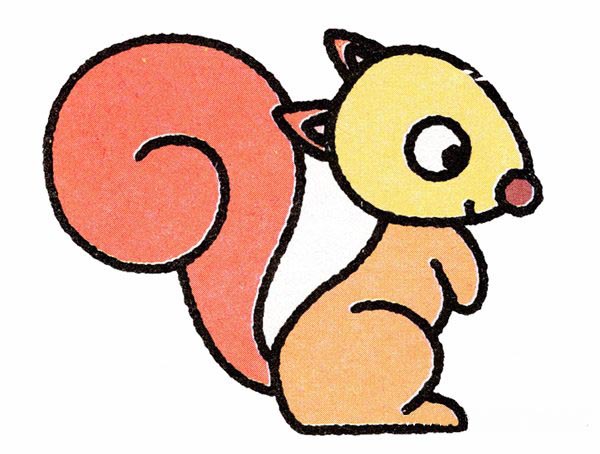 可爱的小松鼠简笔画的画法教程素描彩图-www.qqscb.com