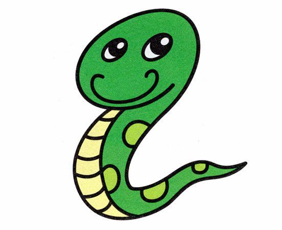 儿童简笔画卡通小蛇的画法步骤教程-www.qqscb.com