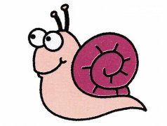 卡通可爱蜗牛简笔画的画法步骤素描彩图