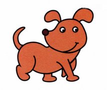 卡通可爱小狗简笔画的画法步骤素描彩图