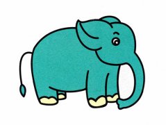 卡通可爱大象简笔画的画法步骤教程素描彩图