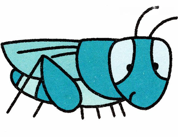 可爱小蟋蟀简笔画的画法步骤彩图教程-www.qqscb.com