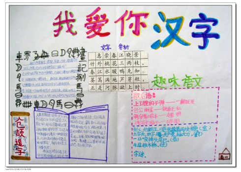 小学生有趣的汉字手抄报内容图片大全-www.qqscb.com