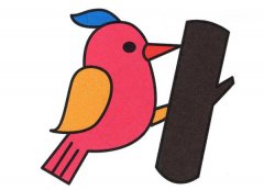 卡通啄木鸟简笔画的画法步骤彩图素描