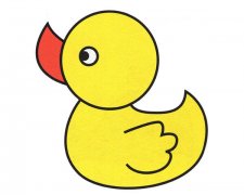 卡通彩色可爱小鸭子简笔画图片素描