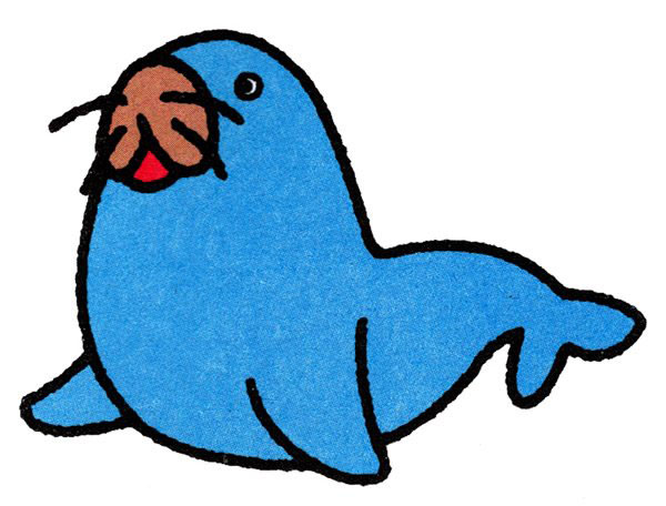 卡通胖乎乎海豹简笔画的画法彩图素描-www.qqscb.com