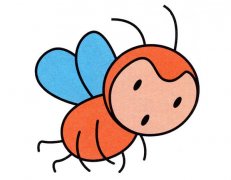 卡通可爱小蜜蜂简笔画的画法教程素描彩图