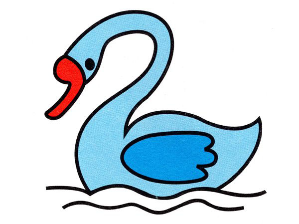 美丽的天鹅简笔画图片 卡通天鹅的画法-www.qqscb.com