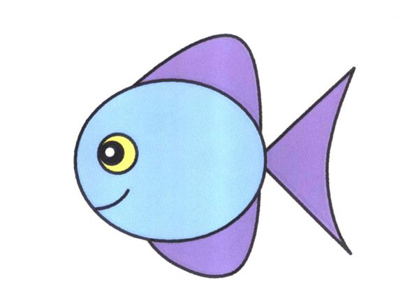 卡通可爱的大头鱼简笔画的画法彩图素描-www.qqscb.com