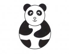 卡通可爱大熊猫简笔画的画法步骤彩色素描