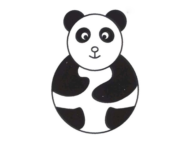 卡通可爱大熊猫简笔画的画法步骤彩色素描-www.qqscb.com