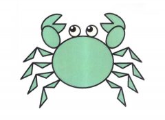 幼儿大螃蟹的画法 卡通螃蟹简笔画步骤图片
