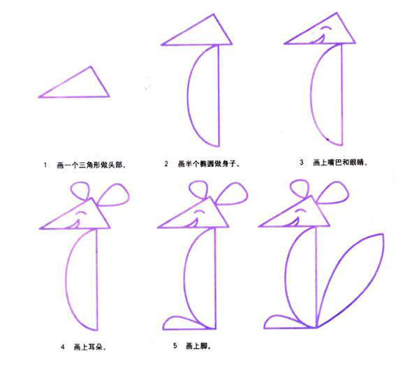 卡通可爱狐狸的画法简笔画图片步骤-www.qqscb.com