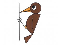 幼儿卡通啄木鸟的画法简笔画图片