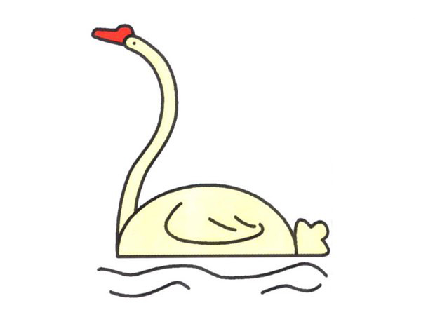 幼儿简笔画美丽的天鹅的画法图片教程素描-www.qqscb.com