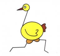 幼儿简笔画卡通鸵鸟的画法图片教程素描