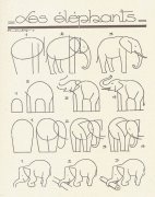 简单大象的画法 卡通大象简笔画图片素描