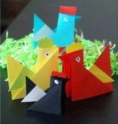 儿童折纸手工制作卡通小鸡的折法图解步骤