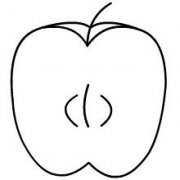 卡通半个苹果简笔画的画法步骤素描教程