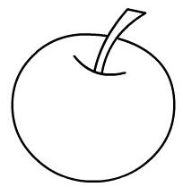 卡通半个苹果简笔画的画法步骤素描教程-www.qqscb.com