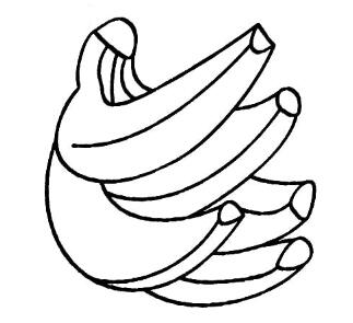 儿童简笔画一串香蕉的画法图片大全素描-www.qqscb.com