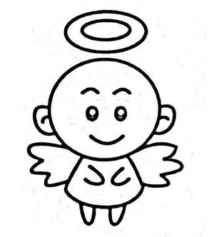 幼儿简笔画快乐小天使的画法图片教程素描-www.qqscb.com