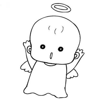 儿童可爱小天使简笔画步骤图片教程素描-www.qqscb.com