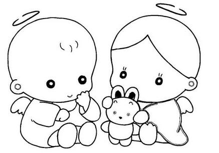 儿童可爱小天使简笔画步骤图片教程素描-www.qqscb.com