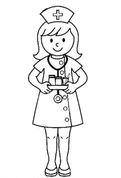 白衣天使卡通护士简笔画的画法图片教程素描-www.qqscb.com