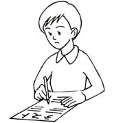 写作业的卡通小男孩简笔画图片教程素描