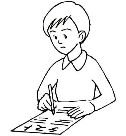 写作业的卡通小男孩简笔画图片教程素描-www.qqscb.com