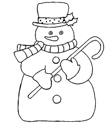 卡通小女孩堆雪人的画法图片教程素描-www.qqscb.com