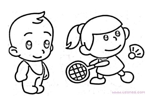 幼儿简笔画哥哥和妹妹的画法图片教程素描-www.qqscb.com