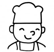 可爱的小厨师简笔画图片大全素描卡通