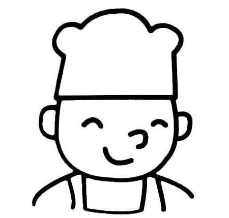 可爱的小厨师简笔画图片大全素描卡通-www.qqscb.com