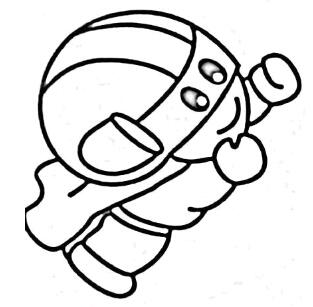 卡通太空宇航员简笔画的画法图片大全素描-www.qqscb.com