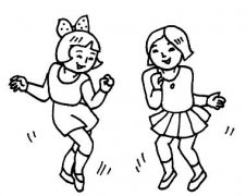 幼儿简笔画卡通小女孩学跳舞的画法图片大全素描
