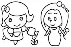卡通可爱小女孩简笔画的画法图片教程素描