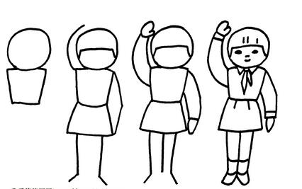 一步一步绘画站立小男孩简笔画图片大全素描-www.qqscb.com