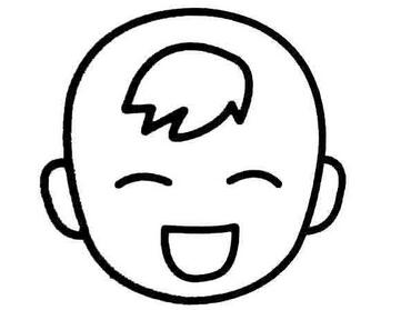 卡通小男孩微笑表情简笔画图片大全素描-www.qqscb.com