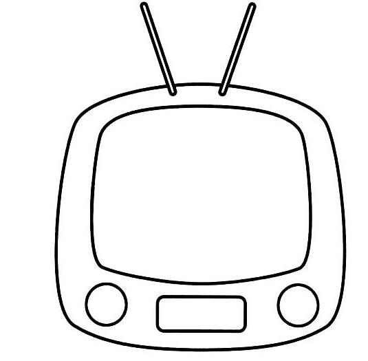 卡通电视机简笔画的画法图片大全素描-www.qqscb.com
