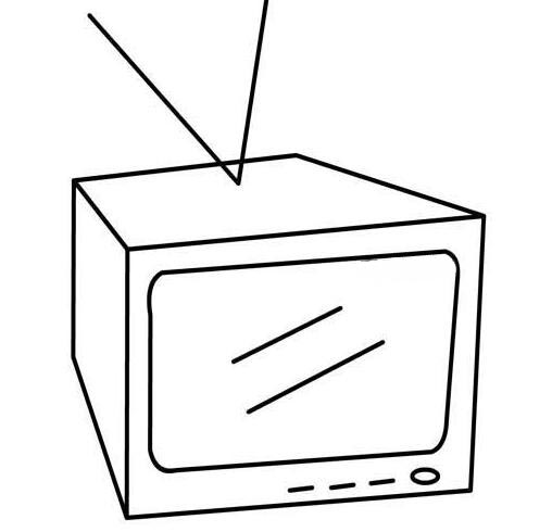 卡通电视机简笔画的画法图片大全素描-www.qqscb.com