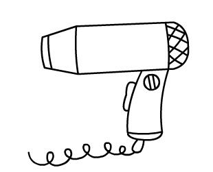 卡通电吹风简笔画的画法图片大全素描-www.qqscb.com