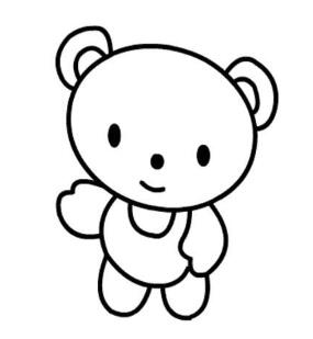 幼儿简笔画可爱的小熊简笔画图片教程素描-www.qqscb.com