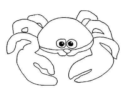 卡通大螃蟹简笔画的画法图片大全素描彩铅-www.qqscb.com