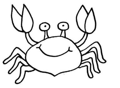卡通大螃蟹简笔画的画法图片大全素描彩铅-www.qqscb.com