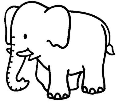 儿童简笔画卡通大象的画法图片教程素描-www.qqscb.com