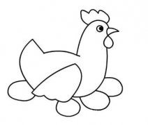 卡通母鸡的画法 孵蛋母鸡简笔画图片大全素描