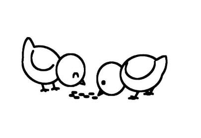 卡通小鸡的画法 小鸡啄米简笔画图片大全-www.qqscb.com